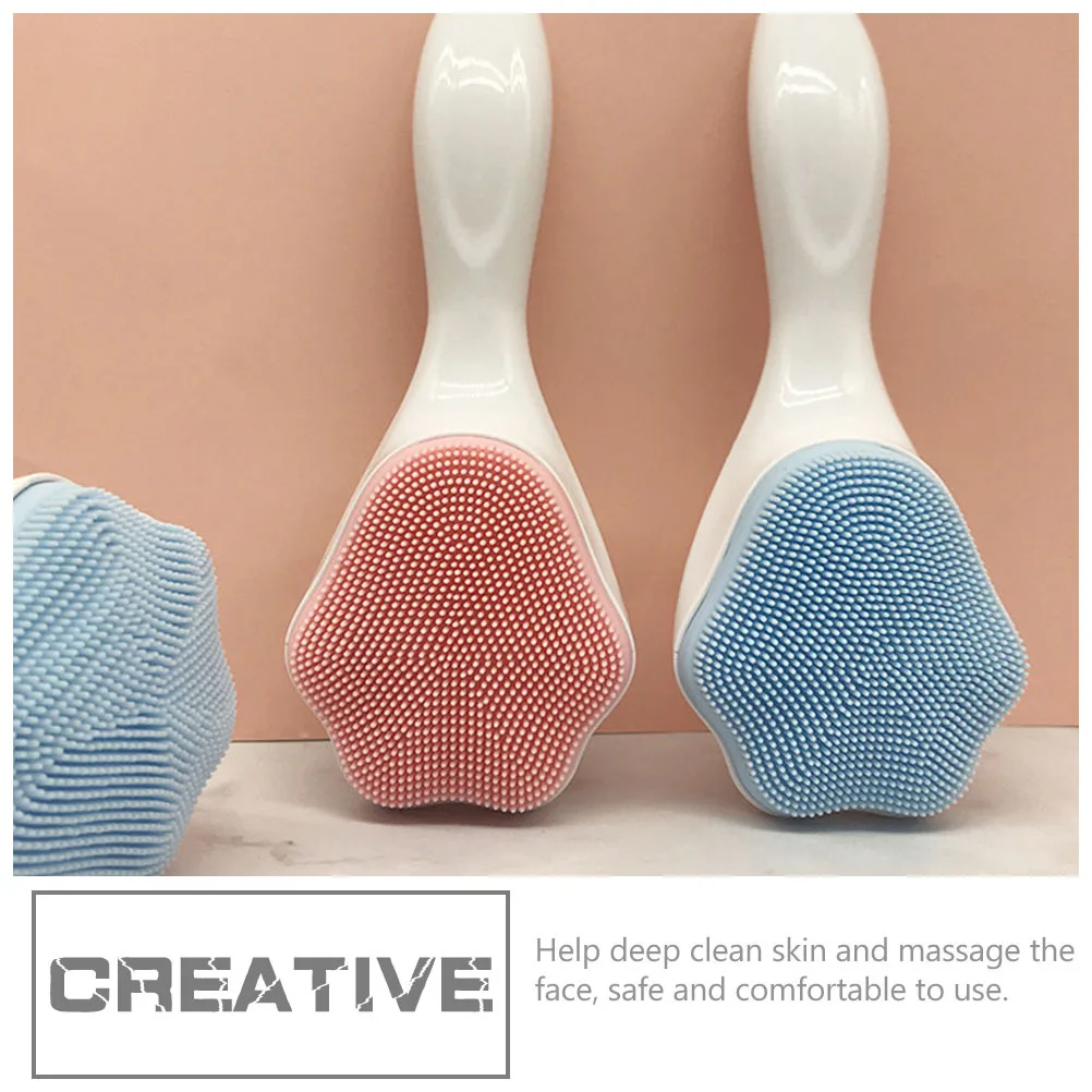 2-teiliger Silikon-Gesichtsreiniger, manuelles Hautpeeling, sicher und gesund, geeignet für den Heimgebrauch auf Reisen, Silikon-Gesichtswäscher