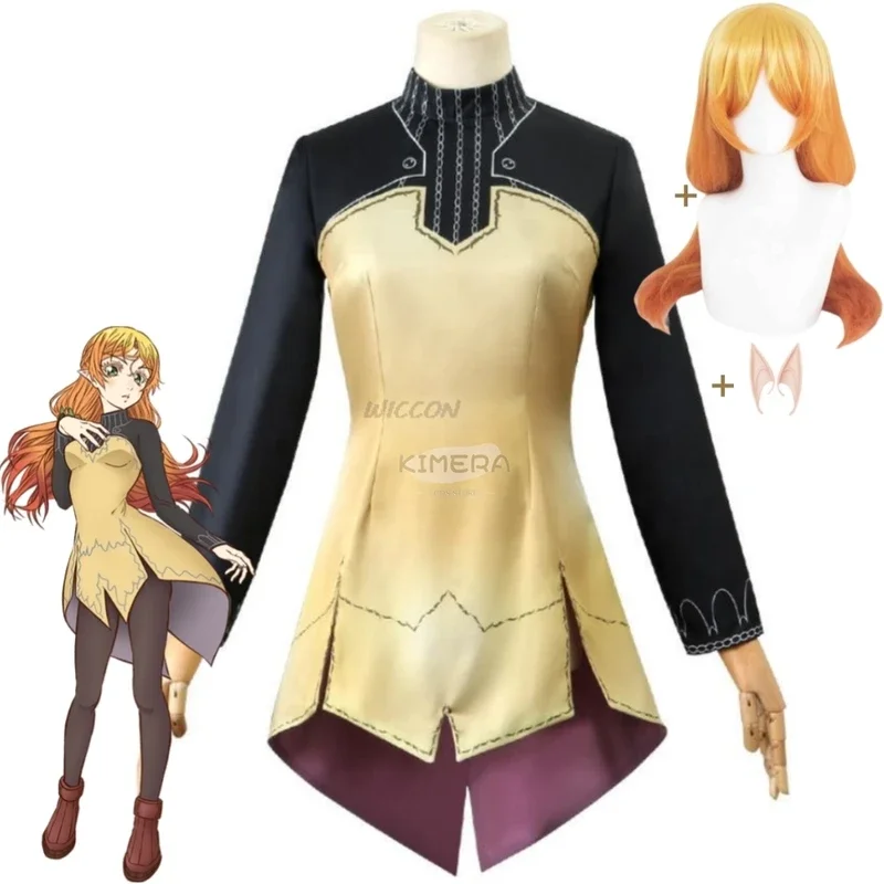 Anime Tsundere Elf Uncle From Ojisan in Another World Cosplay Costume Wig Sexy Woman Dress Halloween Stage Performance Suit