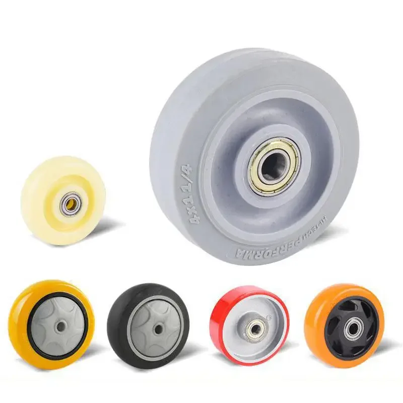 4 Pcs 3 Inch Heavy Duty Casters - Polyurethane/rubber Wheels, Durable & Quiet Swivel Plate Caster