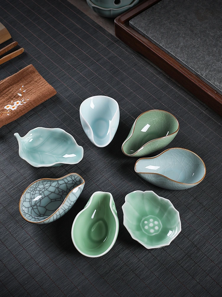 Handmade Blue Porcelain Tea Ceremony Accessories Ceramic Tea Scoop Tea Art Dao Kung Fu Tea Set Longquan Handmade Tea Shovel