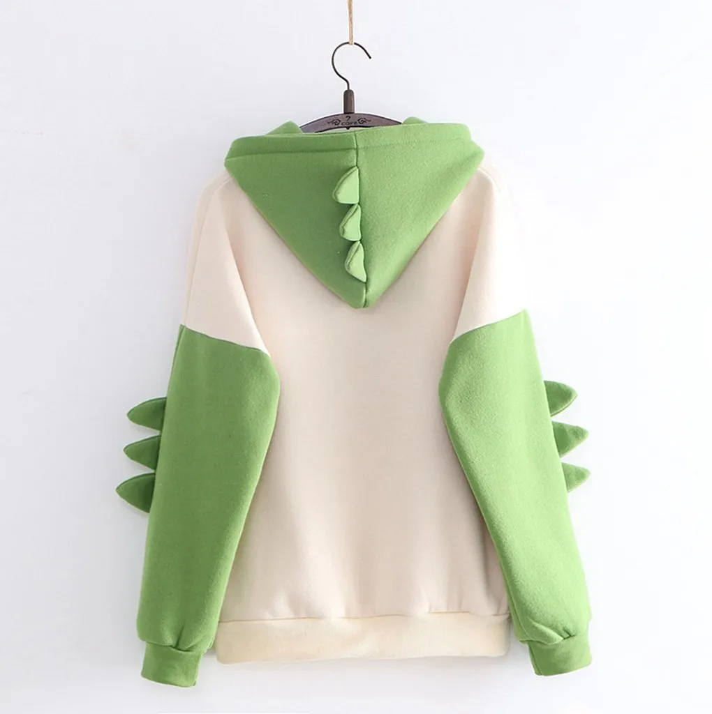 Dinosaur cartoon oversized hoodie women Fashion Women Sweatshirt Casual Print Korean style clothes for Sweatshirt Tops