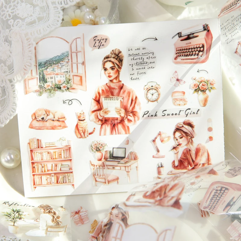 Mr. Paper 3rolls Recess Time Series Rich Character Themes PET Tape DIY Handbook Collage Diary Notebook Laptop Phone Case Album