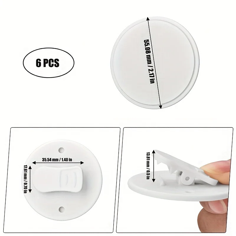6Pcs Shower Curtain Clips Self Adhesive Windproof Splash Proof Fixing Clips For Bathroom Home Use