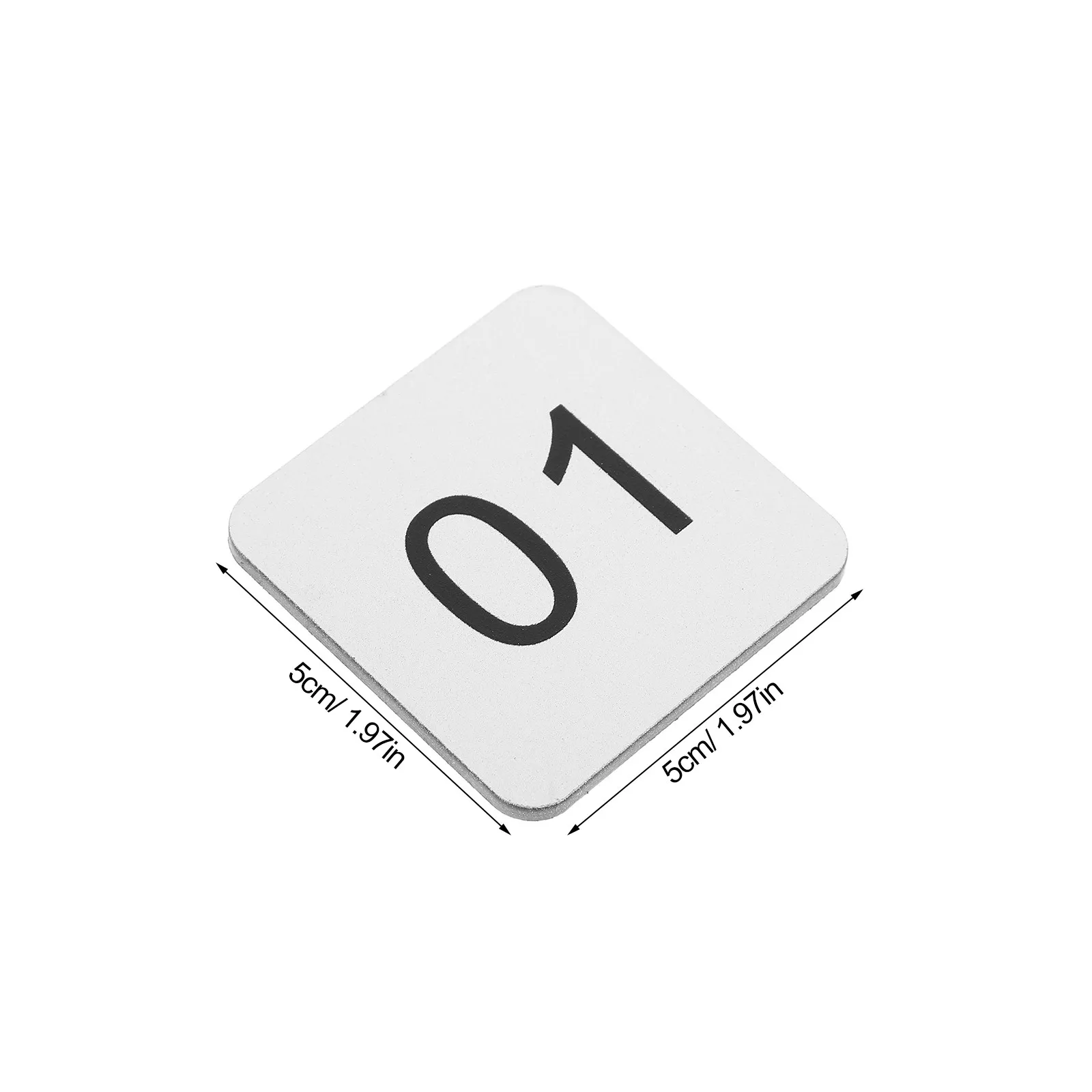 20Pcs Premium Acrylic Self-Adhesive Number Stickers High Transparency Square Number Tags 01-20 for Classroom Office School Door