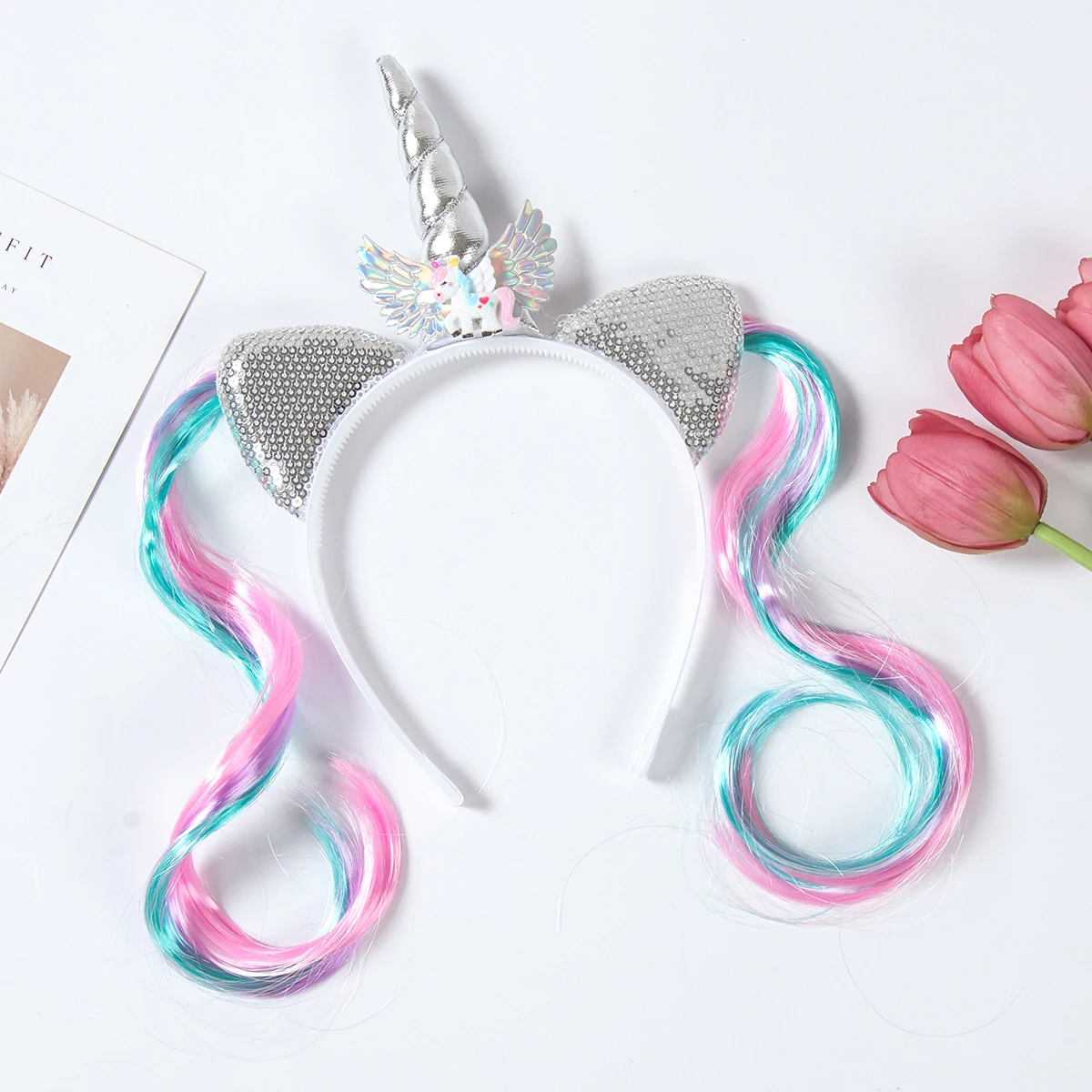 Unicorn Hair Band Girl  Performance Hat Headwear Unicorn Theme Birthday Party Decoration for Home Kid Headband Party Accessories