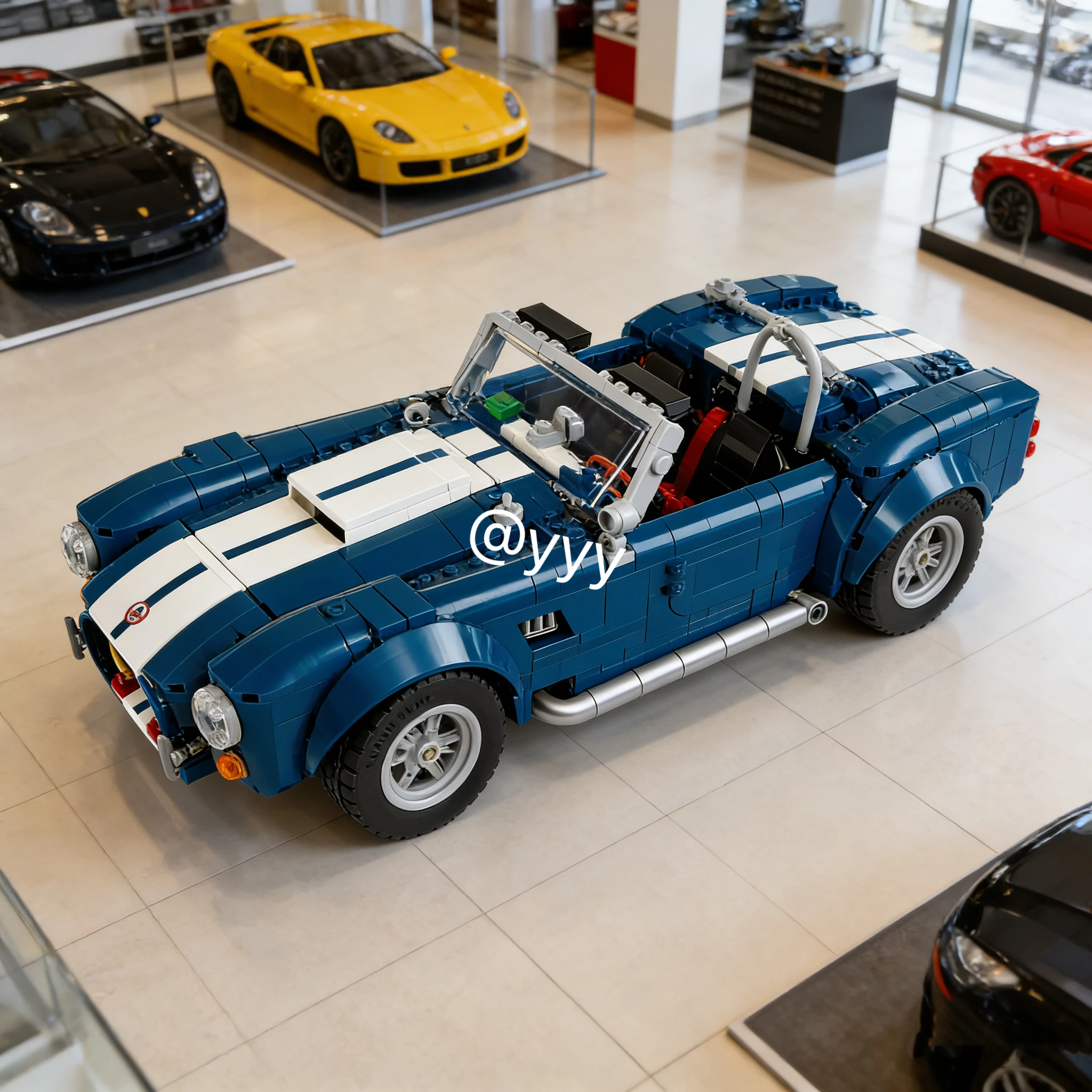 

New/Car Series Cobra Sports Car Blue Retro Shelby Assembly Model Building Block Toy Children Adult Birthday Christmas Gift