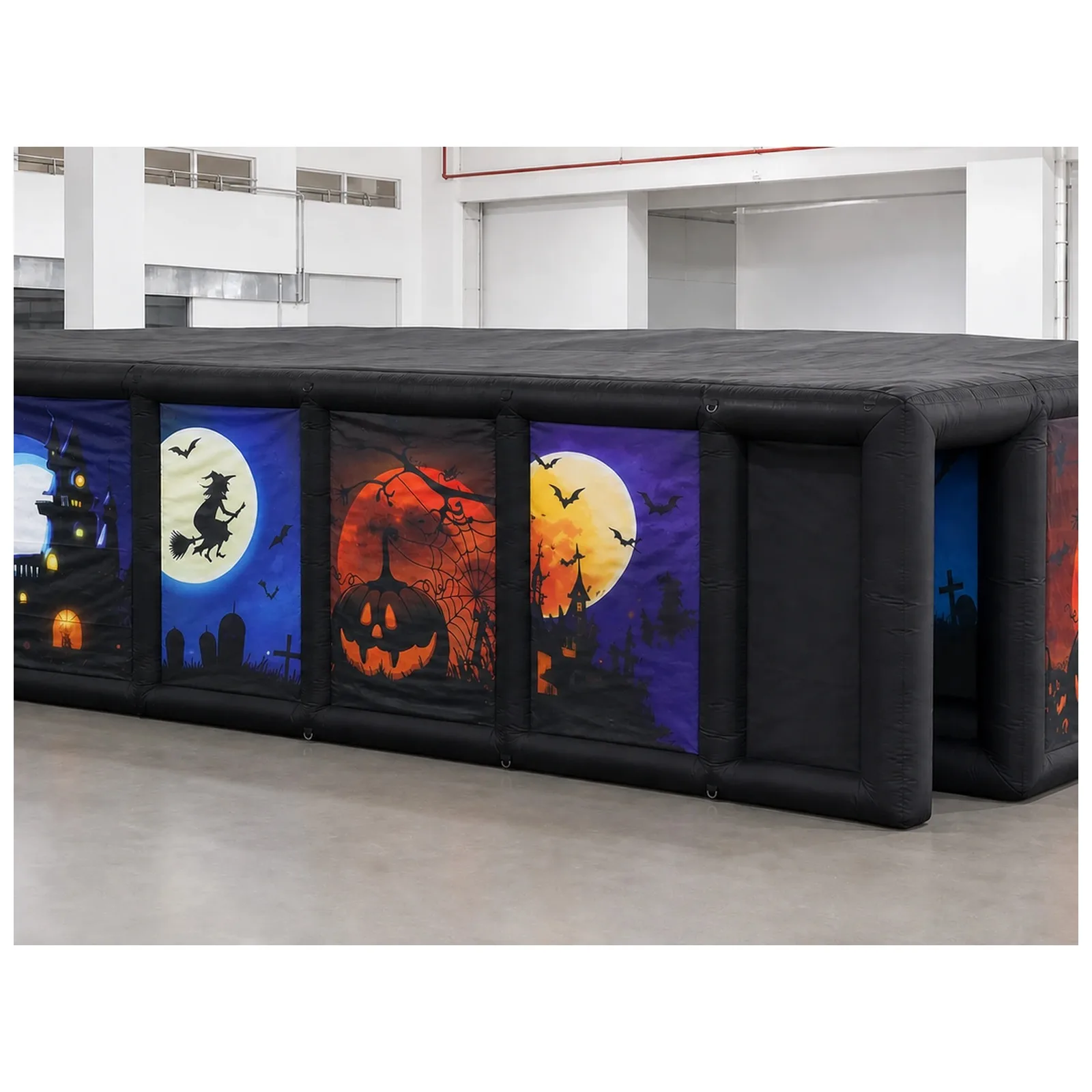 Large Halloween Flat Roof Inflatable Maze 6X3m 20X10ft with Blower Sports Game Exciting Party Events Kids and Adults Outdoor Fun