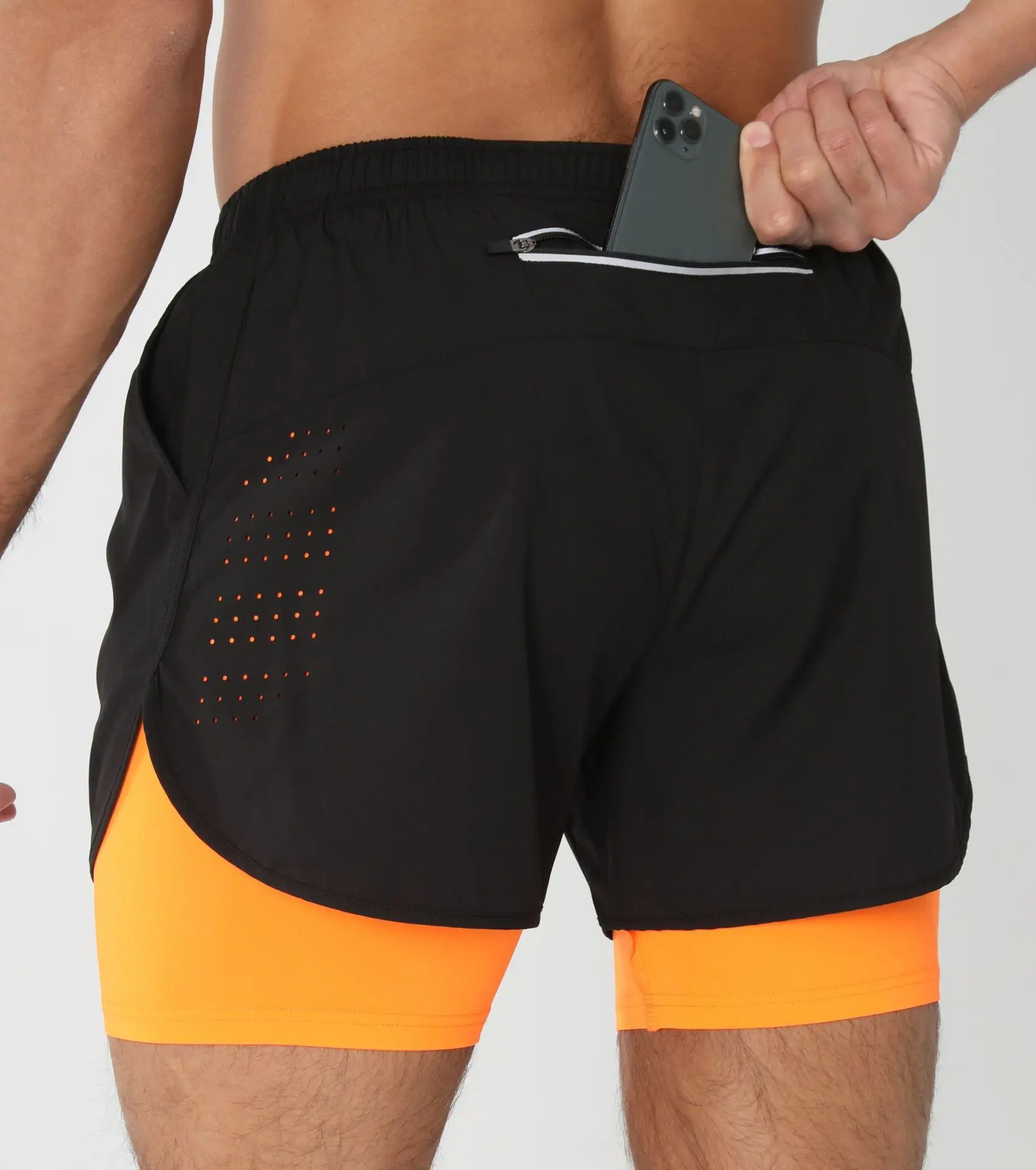 

New Men's Double Layer Quick Dry Sports Shorts Breathable Running Fitness Gym Workout Training Short Pants