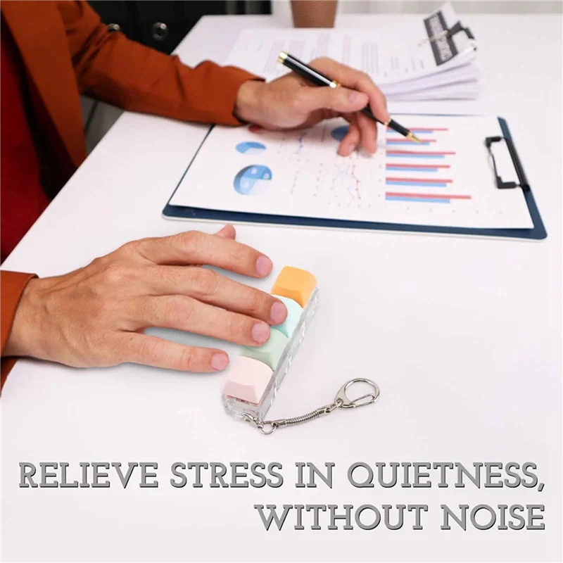 

BMBY-2X игрушка-клавиатура, брелок-непоседа из 4 цветов, кликер с клавиатурой, бесшумная игрушка-непоседа для библиотеки, кабинета