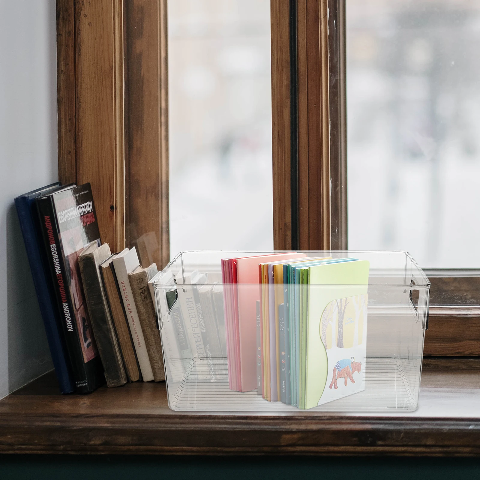 

1Pcs Book Storage Container Multipurpose Organizer for Books Magazines Other Stuff Book Organizer Container