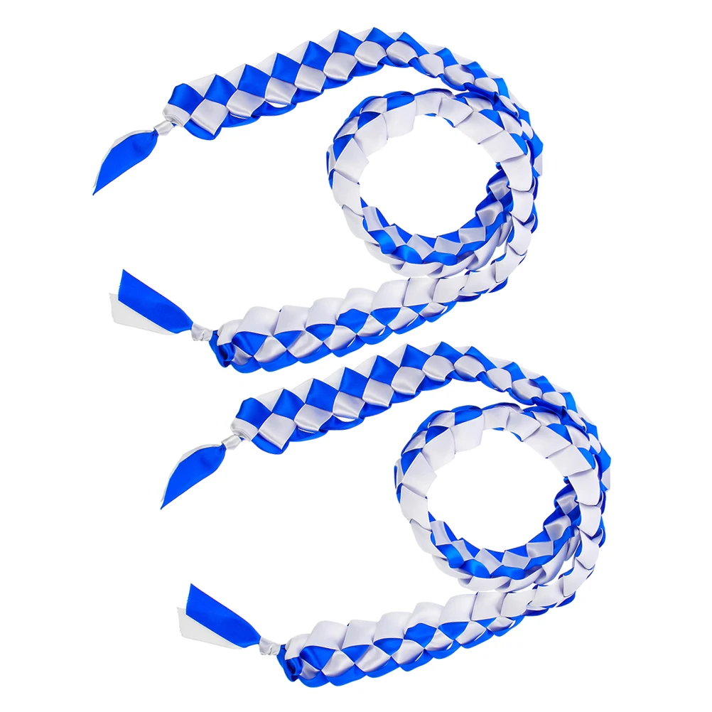 

2Pcs Graduation Honor Cords Braided Ribbon Lei 120CM Red Black Decorative Necklace for Students Ceremony Souvenir