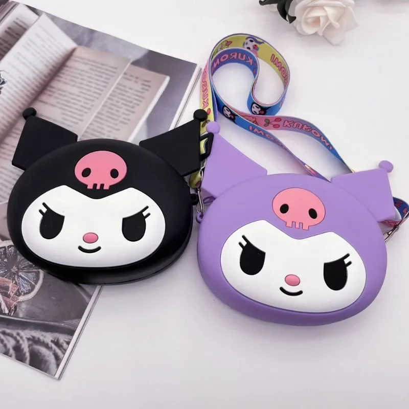 Kawaii Sanrio Crossbody Bag Kuromi Silicone Bag Cute Messenger Bag Cartoon Coin Purse Children's Toys Gift