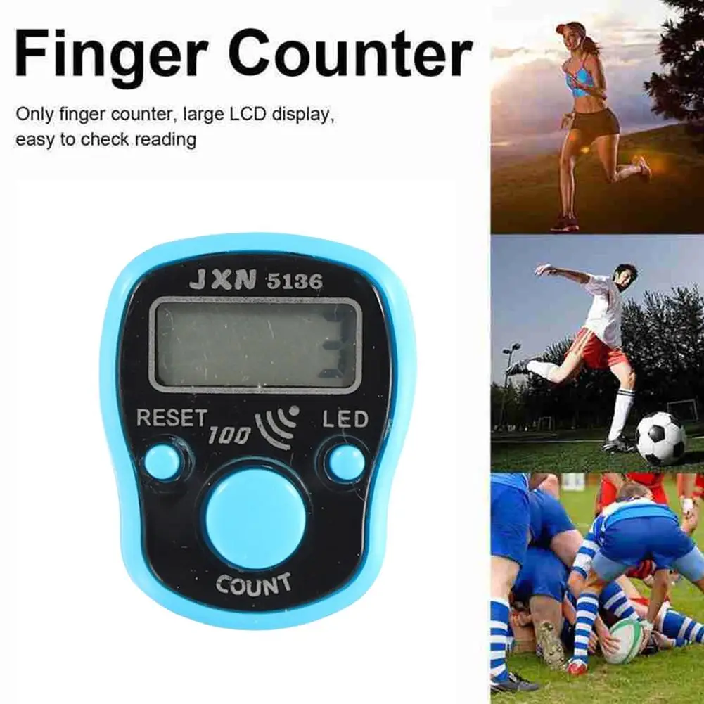 Mini Electronic Finger Counter Backlit LED Display High Precision Sensor Battery Powered Hand Tally Counter Counting