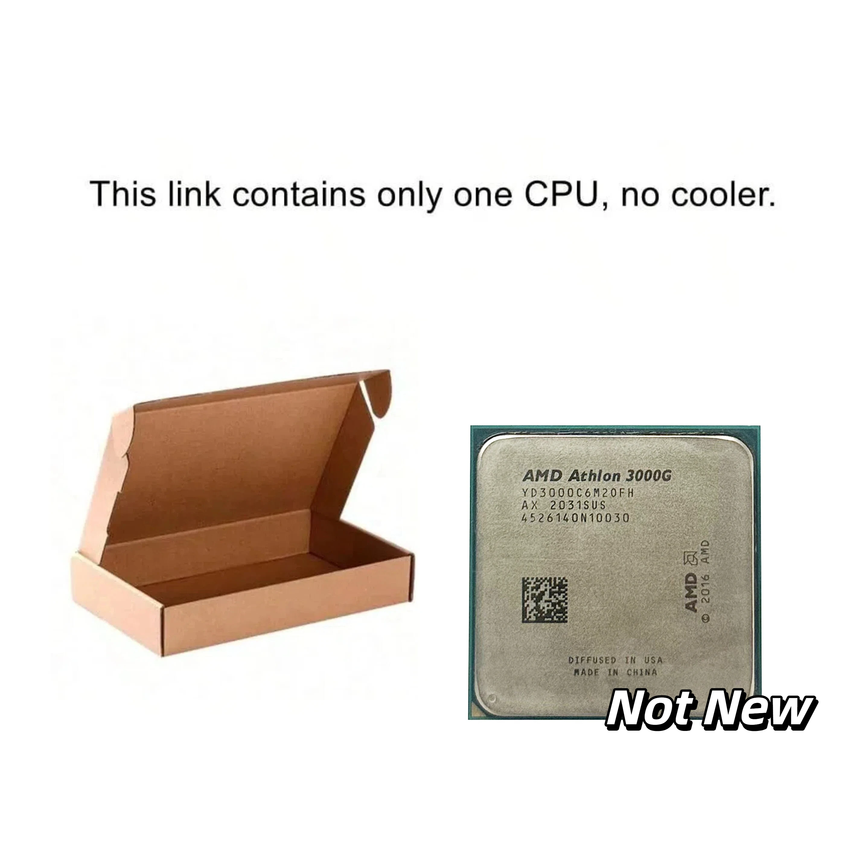 Процессор AMD Athlon 3000G, двухъядерный процессор AM4 с разъемом 35 Вт, 3,5 ГГц