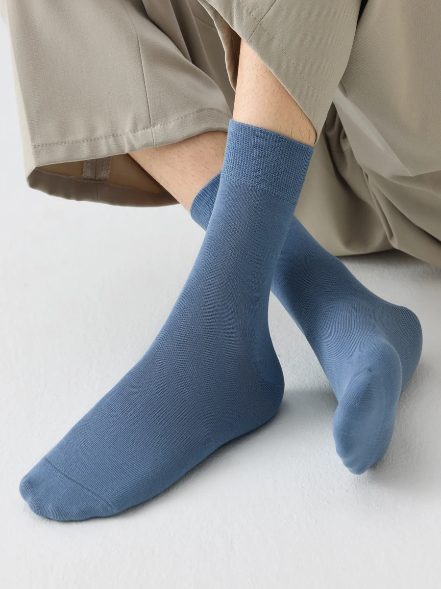 ZTOET Herrensocken aus gekämmter Baumwolle, Herbst/Winter, schwarz, Business-Langsocken, atmungsaktiv, hohe Qualität, neue Herrensocken, Übergröße EU38-45 – Detail 13