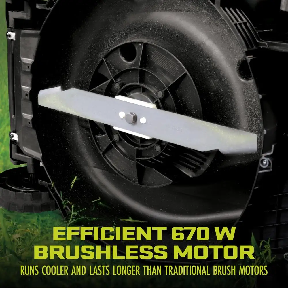 Battery Powered Walk-Behind Lawn Mower 17" Mulching w/ Adjustable Height & 11-Gallon Grass Catcher