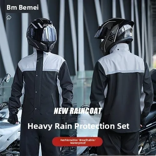 

Waterproof Motorcycle Riding Raincoat Pants Set Separate Design Vehicle Delivery Man Rainwear Resistant to Heavy Rain