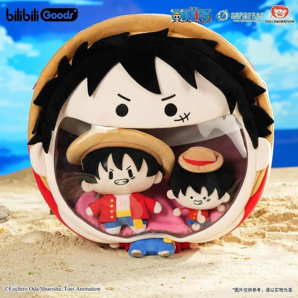 Bolsa de mensajero de One Piece Anime Luffy Cos, mochila de felpa con boca grande, mochila para guardería, Itabag transparente, regalo de cumpleaños para parejas