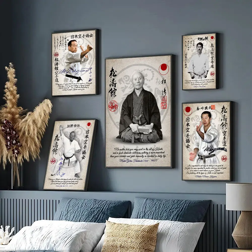 Japan Karate Poster Vintage Posters Canvas Painting Print Room Home Bar Cafe Decor Room Wall Decor