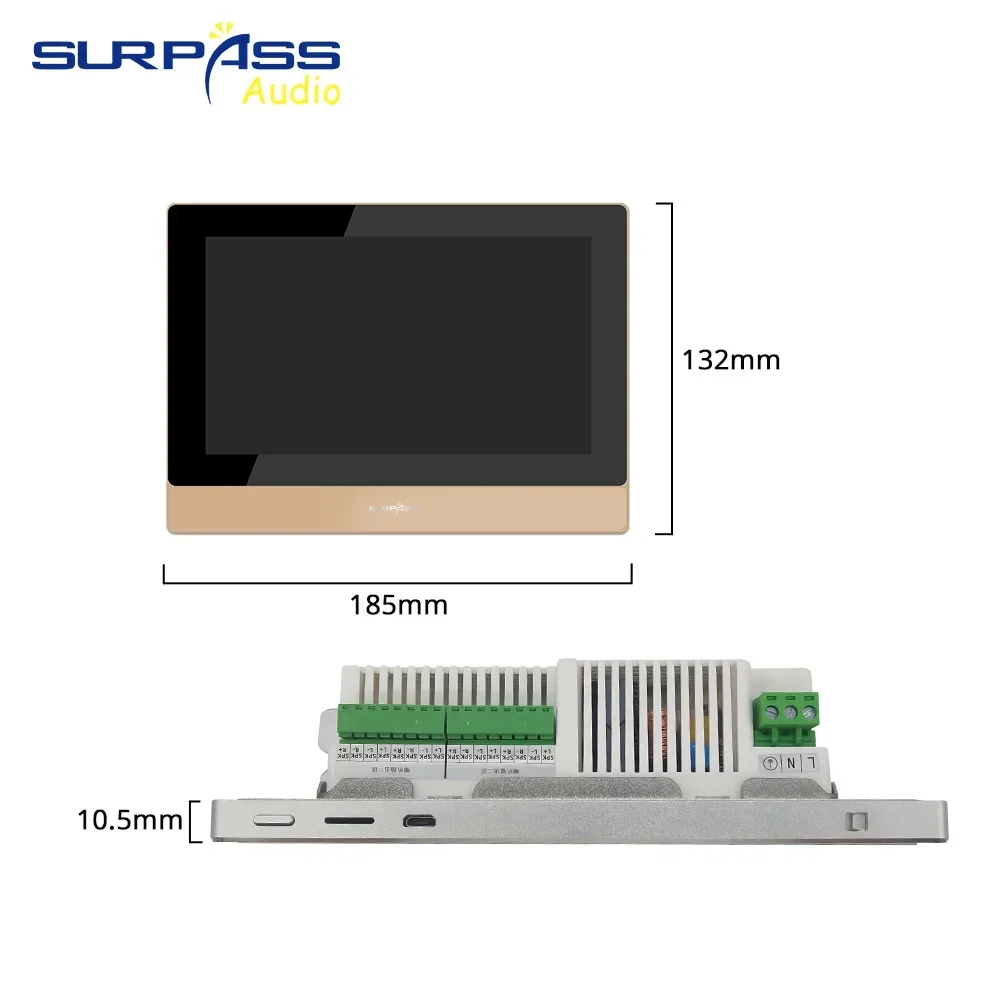 Home Smart Audio Stereo Amplifier Screen 7inch WIFI Bluetooth In wall Amplifier Android 8.1 Keypads FM House Multiroom Amplifier