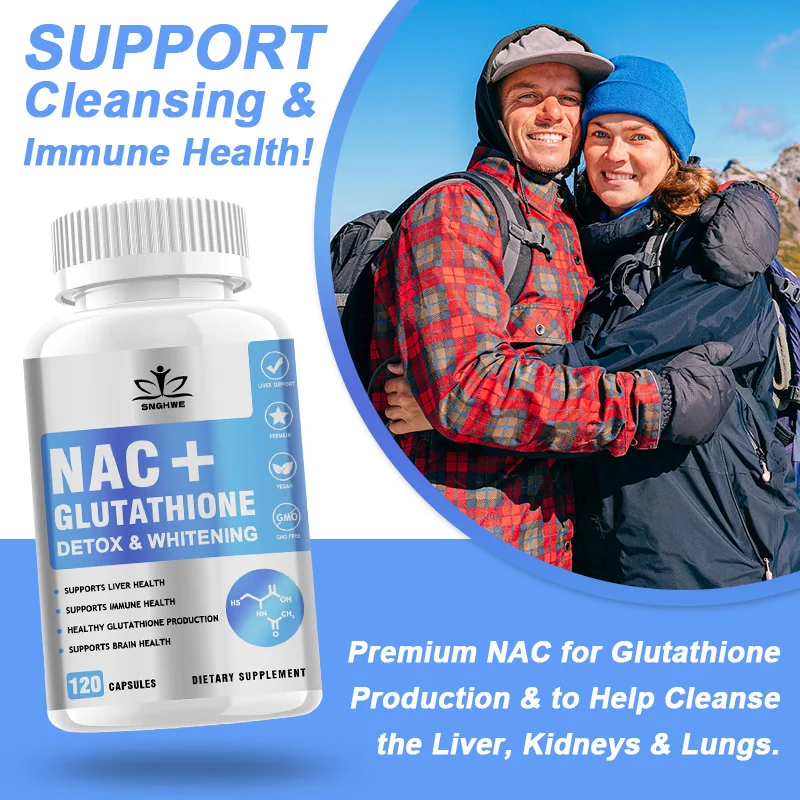 NAC Glutathione - Daily Liver Support Formula for Lung Cleansing Health, Kidney Detoxification, Brain and Respiratory Supplement