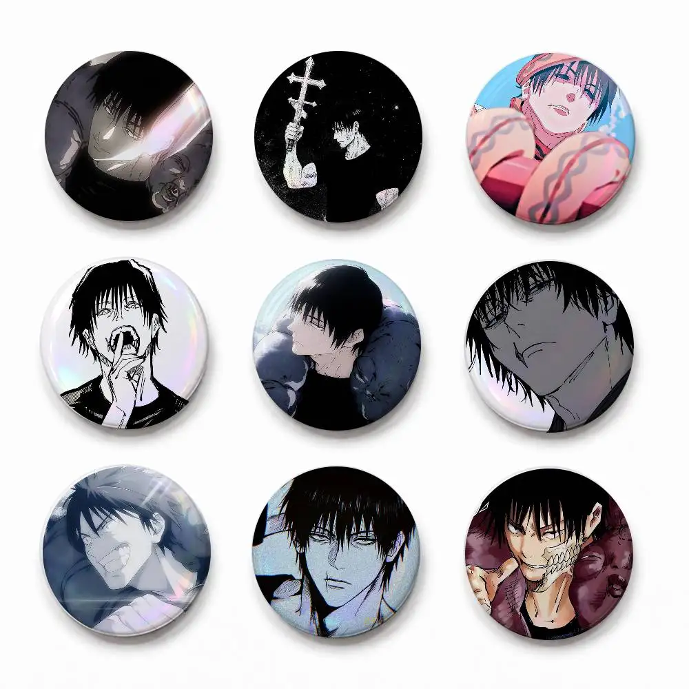 A-F-Fushiguro Toji Fashion Button Badge Pin Set Cool Anime Game Cartoon Music Design Brooch For Backpack Clothes