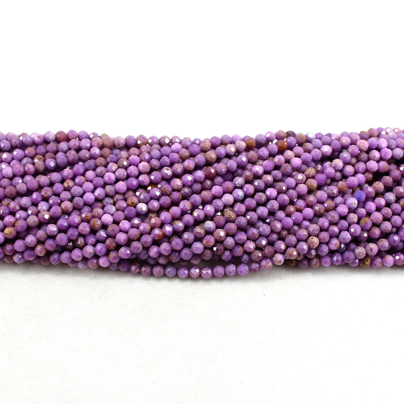 

Natural Faceted Purple Mica Small Tiny Seed 2/3/4MM Loose Round Beads For Jewelry Making Bracelet Necklace Waist Anklet