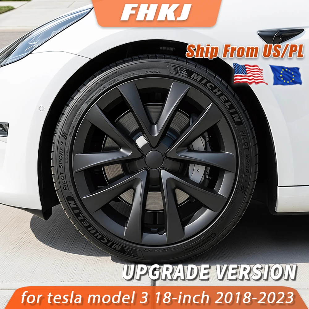 

FHKJ 18Inch 4PCS Performance HubCap for Tesla Model 3 Aero Wheel cover Replacement Hub cap Full Rim Cover Accessories 2018-2023