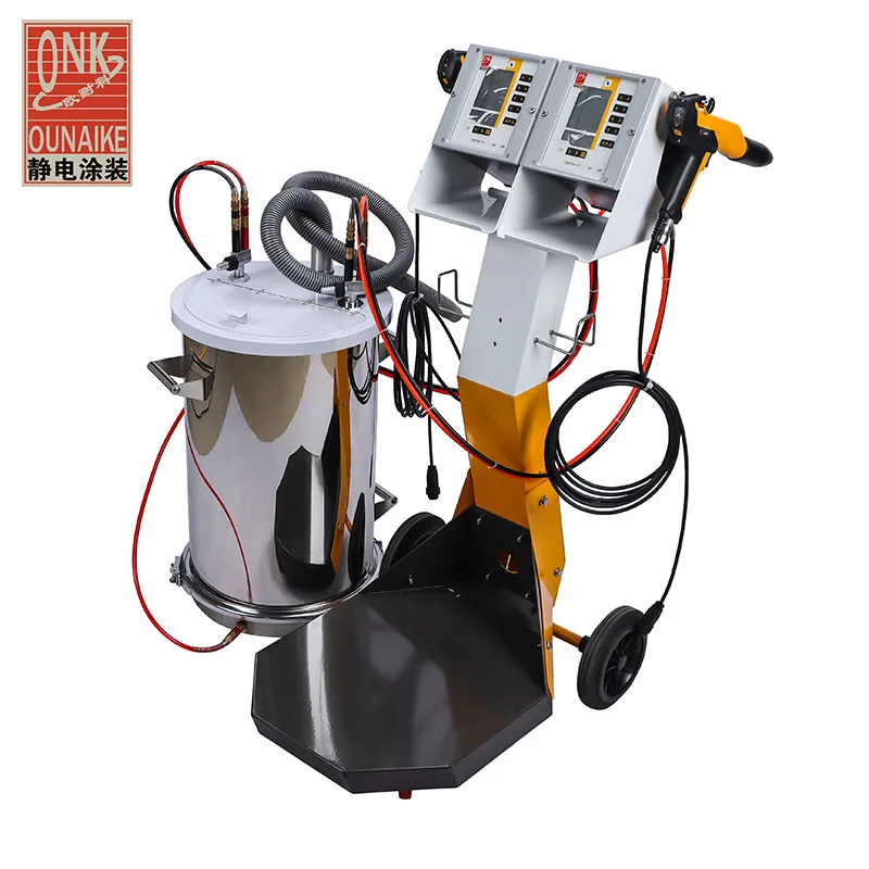 Double Controller  Powder coating machine with 45L steel powder hopper in Metal Coating Machinery