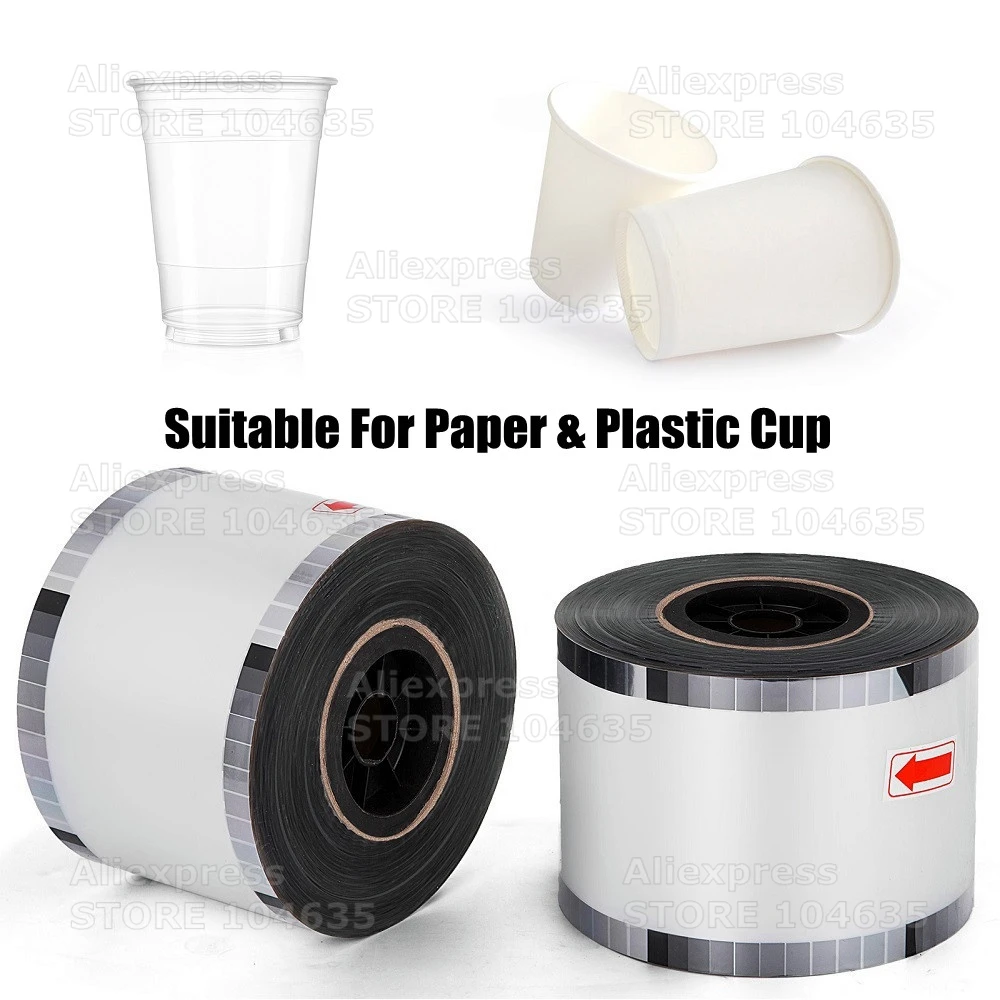 EFREN Cup Sealer Film 95 mm (3.74\'\') Tea Cup Sealing Film Milk Tea Bubble Boba Sealing Film Roll LOGO CUSTOMIZED