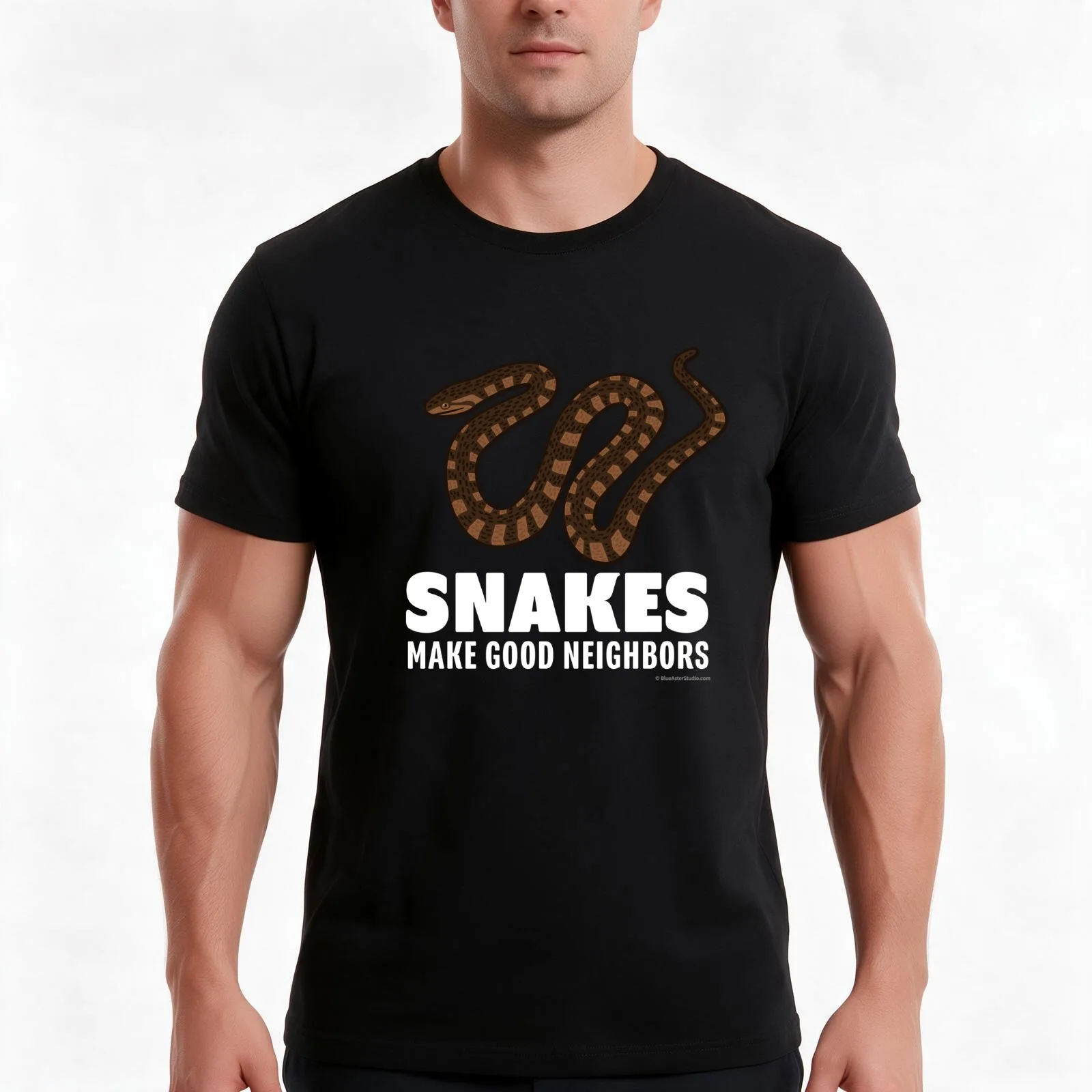 Snakes Make Good Neighbors T-Shirt, Summer Casual Cotton Tee, Oversized Streetwear Tops, Vintage Graphic Print, Unisex Men Women