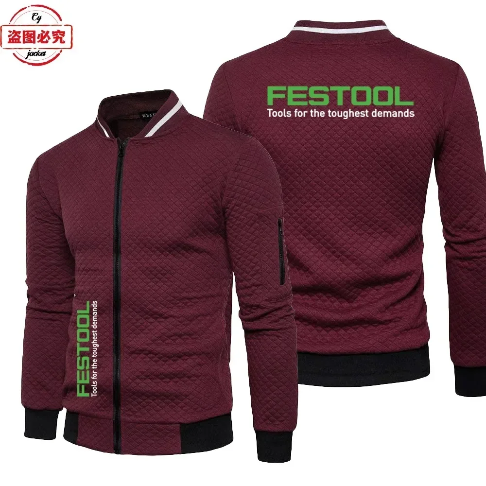 Festool Logo Printed Workwear Casual Zipper Stand Collar Spring and Autumn Cardigan Jacket Men's Team Uniform Asian Sizes
