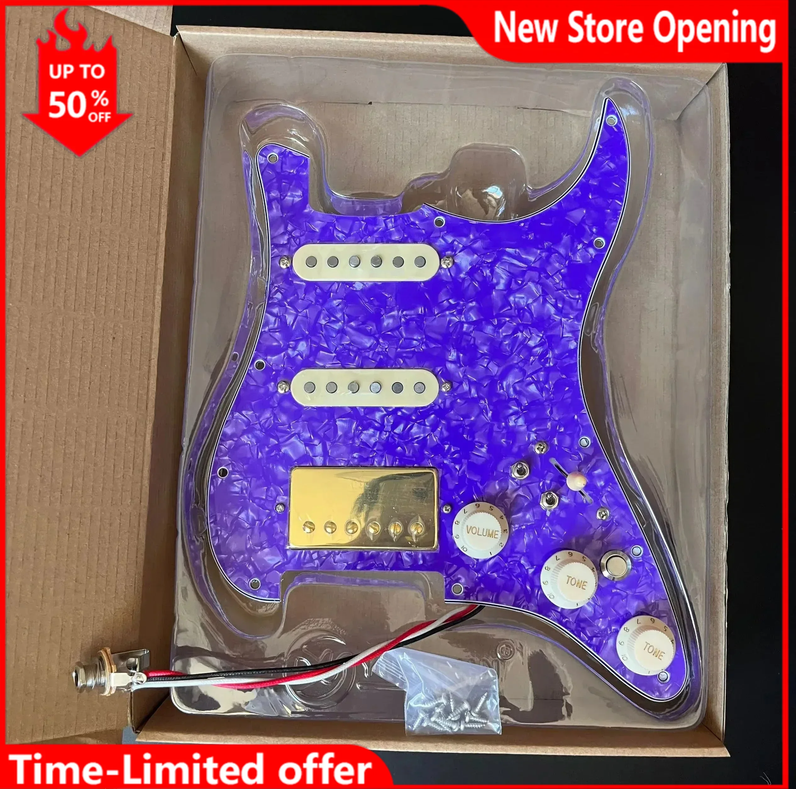 HSS Prewired Loaded ST Pickguard Humbucker Coil Split Guitar Kill Switch Output Mute Switch Kit Guitar Accessories