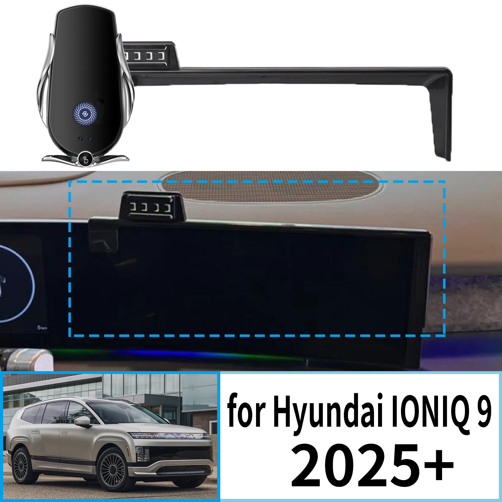 

for Hyundai IONIQ 9 2025 2026 2027 Navigation Bracke Screen Base Phone Holder Mount Car ​​accessoires