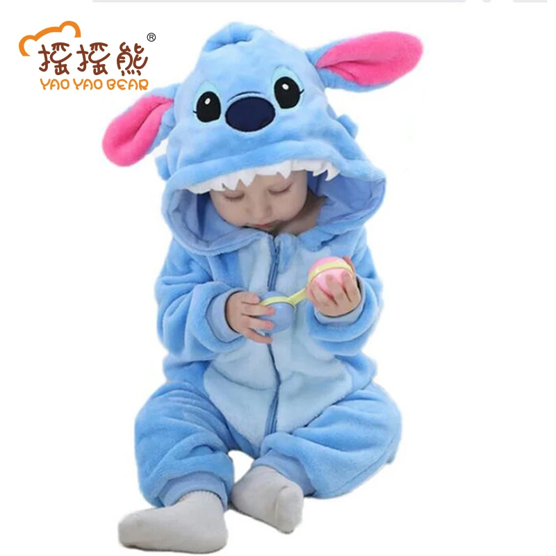 Autumn Winter Baby Rompers Cute Style Baby Coral Fleece Brand Hoodies Jumpsuit Baby Girls Boys Romper Newborn Clothing Outwear