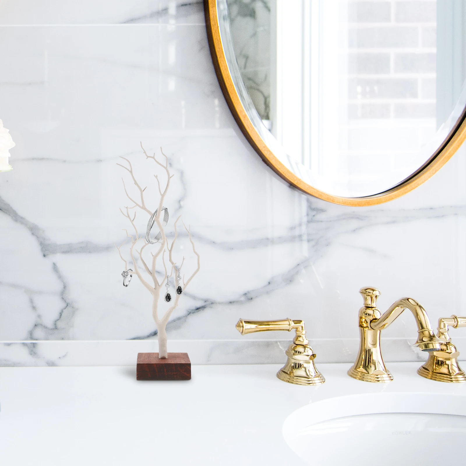 

Jewelry Stand Tree Shape Necklace Holder Earring Bracelet Ring Organizer Desktop Decor Branch Jewelry Rack Storage Box