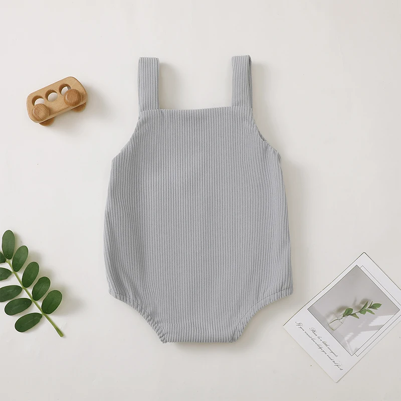 Baby Overall Romper Clover Embroidered Sleeveless Square Neck Adorable Irish Corduroy Jumpsuit