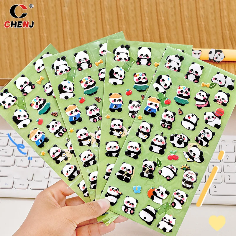 Kawaii Cartoon 3D Puffy Bulk Stickers Panda Stereo Bubble Sticker For DIY Scrapbooking Diary Album Decoration Stationery Sticker