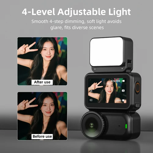 Imagen 2 del producto Luz de relleno magnética para DJI Osmo Nano, 3 temperaturas de color, resistente al agua IPX4, atenuación de 4 niveles, para accesorios DJI Osmo Nano