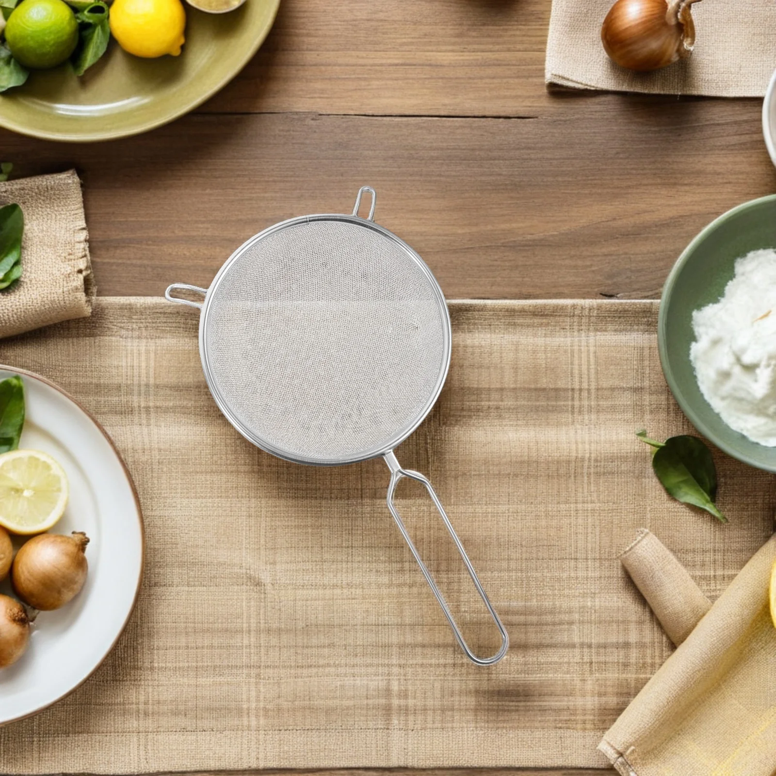 

3Pcs Fine Mesh Stainless Steel Flour Sifter Baking Strainer Sieve Kitchen Filter for Cooking Frying Flour Sifter Baking Tools