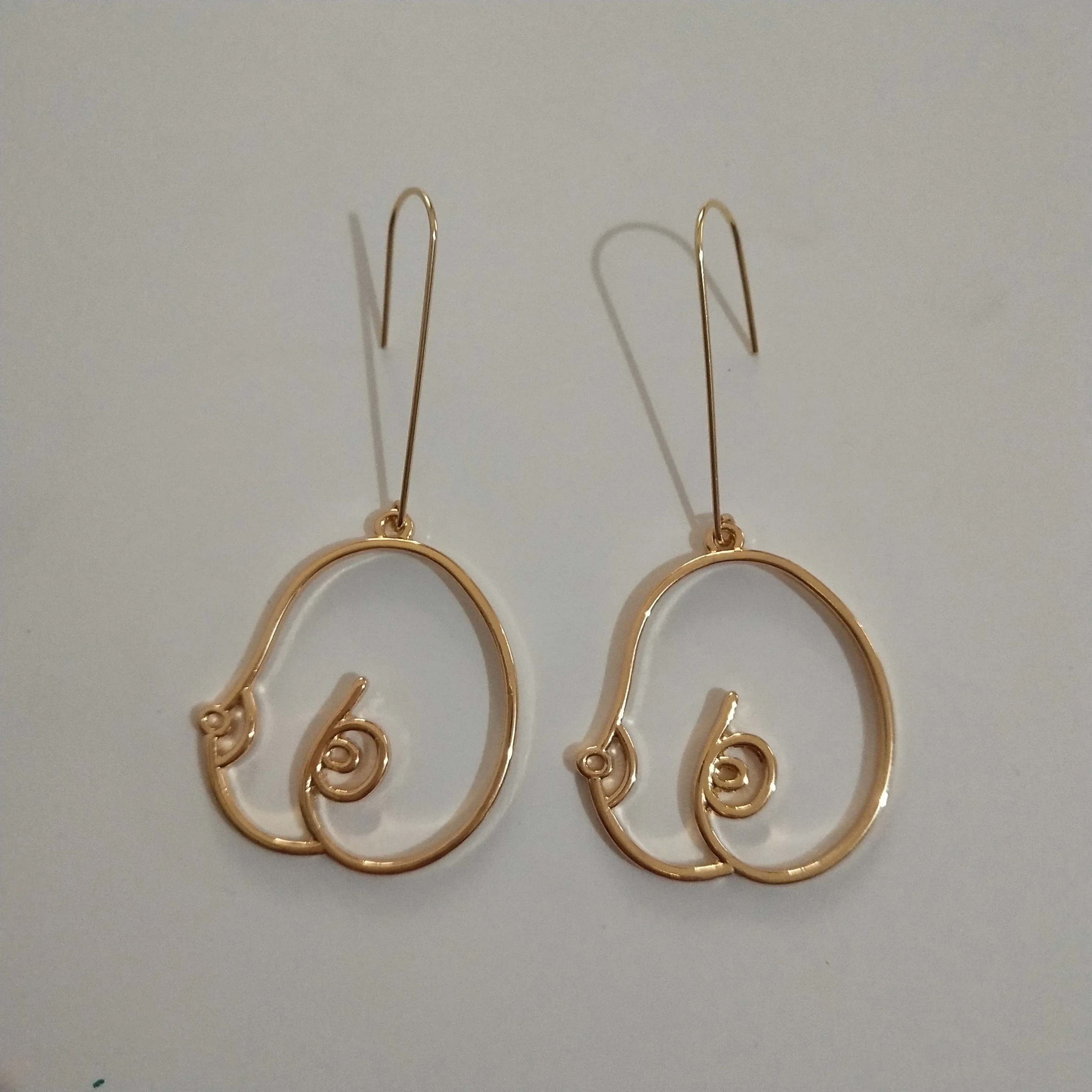Abstract Torso Contour Earrings, Minimalist Female Form Earrings, Artistic Body Silhouette Jewelry, Modernist Wholesale