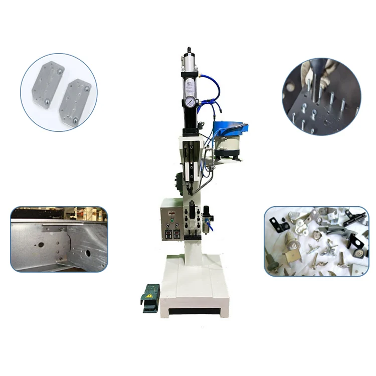 

Hot Riveting Automatic Pneumatic Sheet Metal Feed Rivet Less Riveting Clinching Machine for HVAC Air Duct