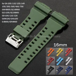 16mm Silicone Watch Strap for GA-110 GA-400 GD-100 GAW100 GW-8900 Series Waterproof Rubber Bracelet Watch Accessories