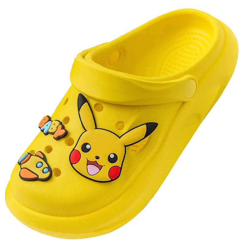 Cartoon Pokemon Anime Shoes Pikachu Jigglypuff Charmander Snorlax Kawaii Summer Home Slippers Beach Sandals Kids Cute Gift
