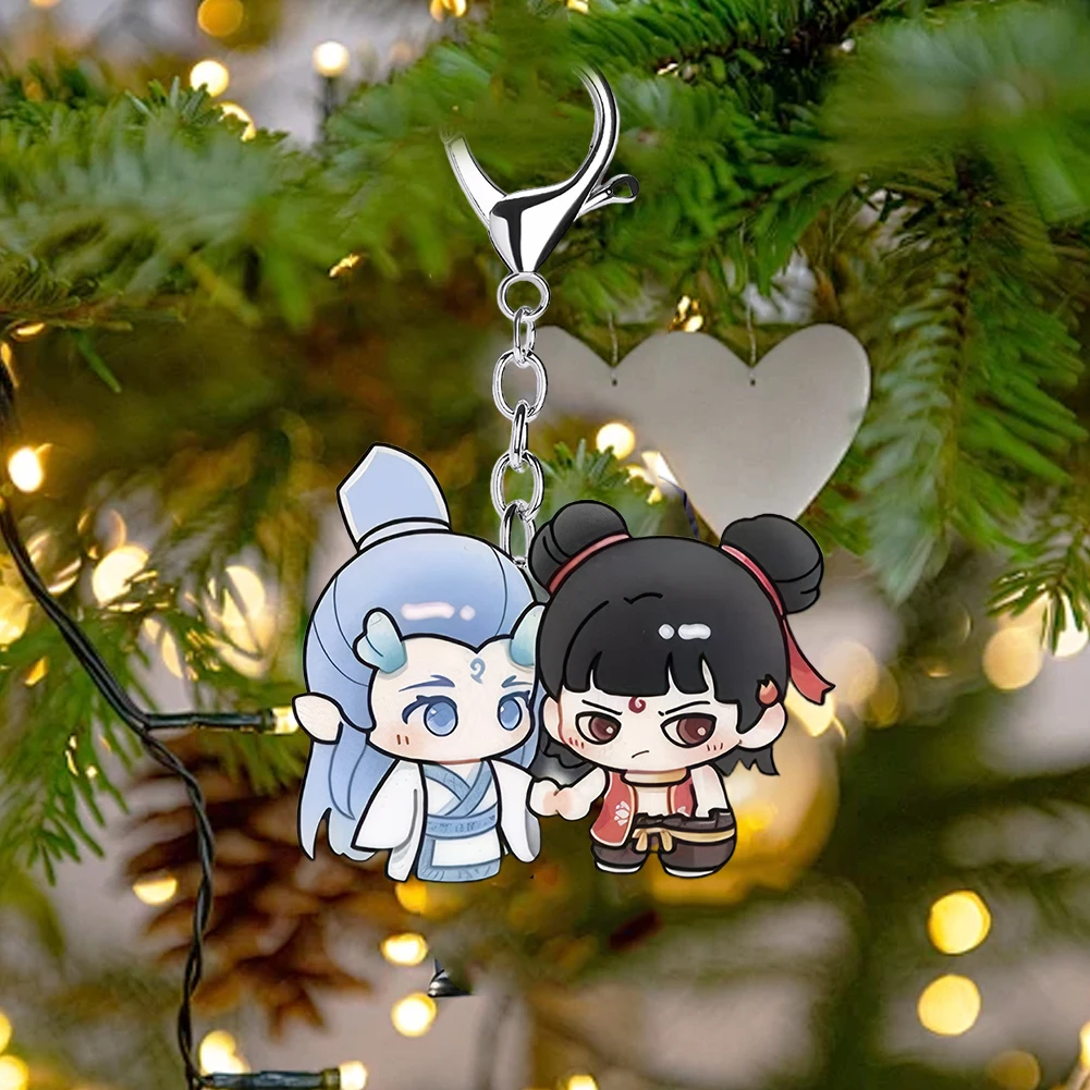 

3pcs Movies Peripheral Ne Zha Ao Bing Keychain Pendant Acrylic Keychain Car Pendant Schoolbag Pendant Gift For Fans