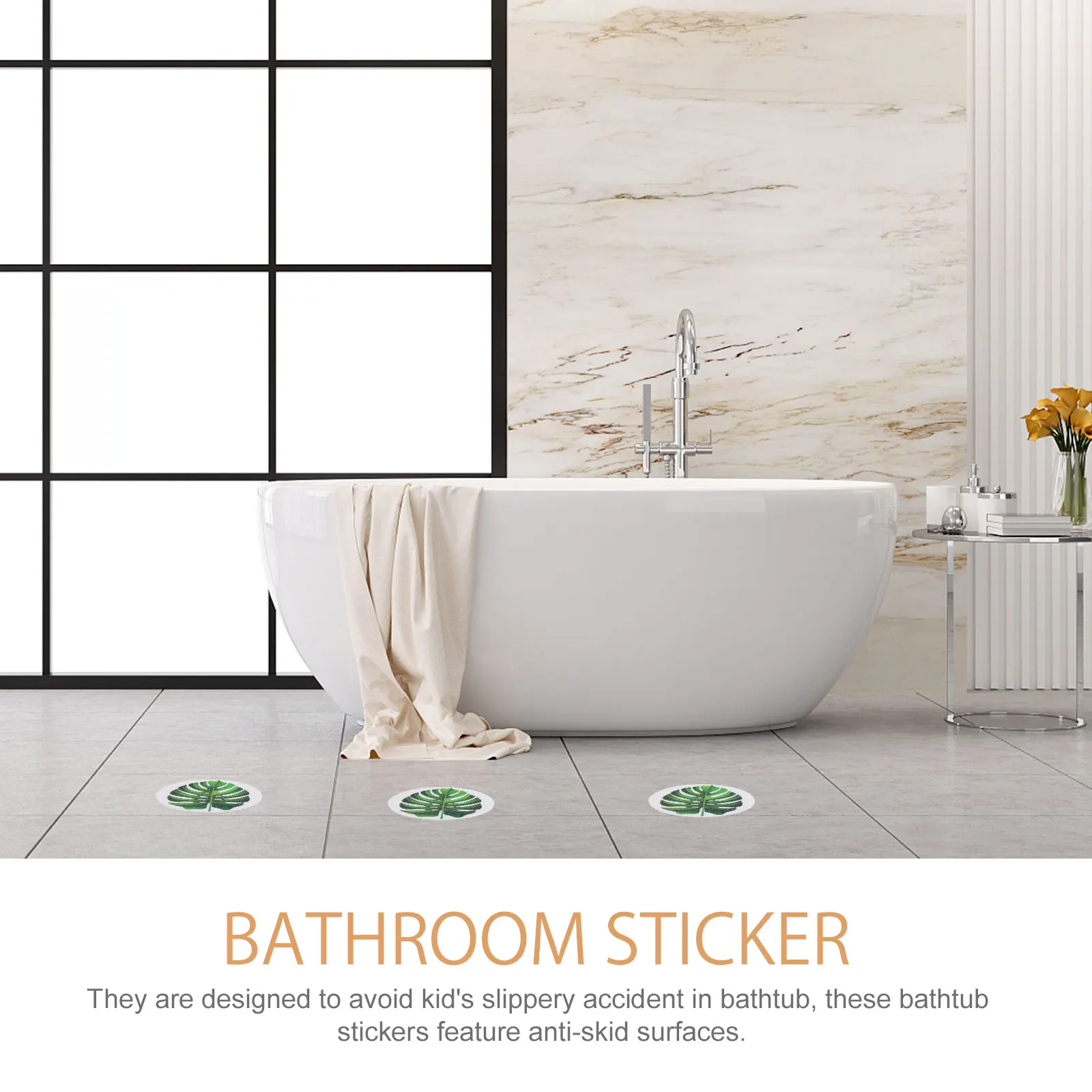 

Non-slip Stickers Color Recognition Bathtub Leaf s Outdoor Strong Adhesion Tomorrow Grip Leaves Bathroom Great