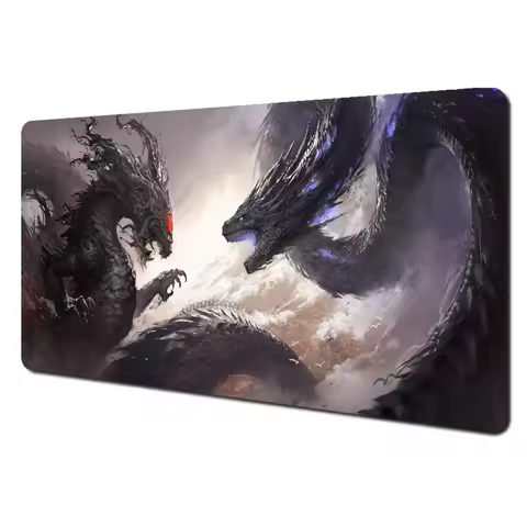 Large Japan dragon Mousepad Black Deskpad Desk mat Gaming Accessorys Office Natural Rubber Lock Edge Professional non-slip XXL