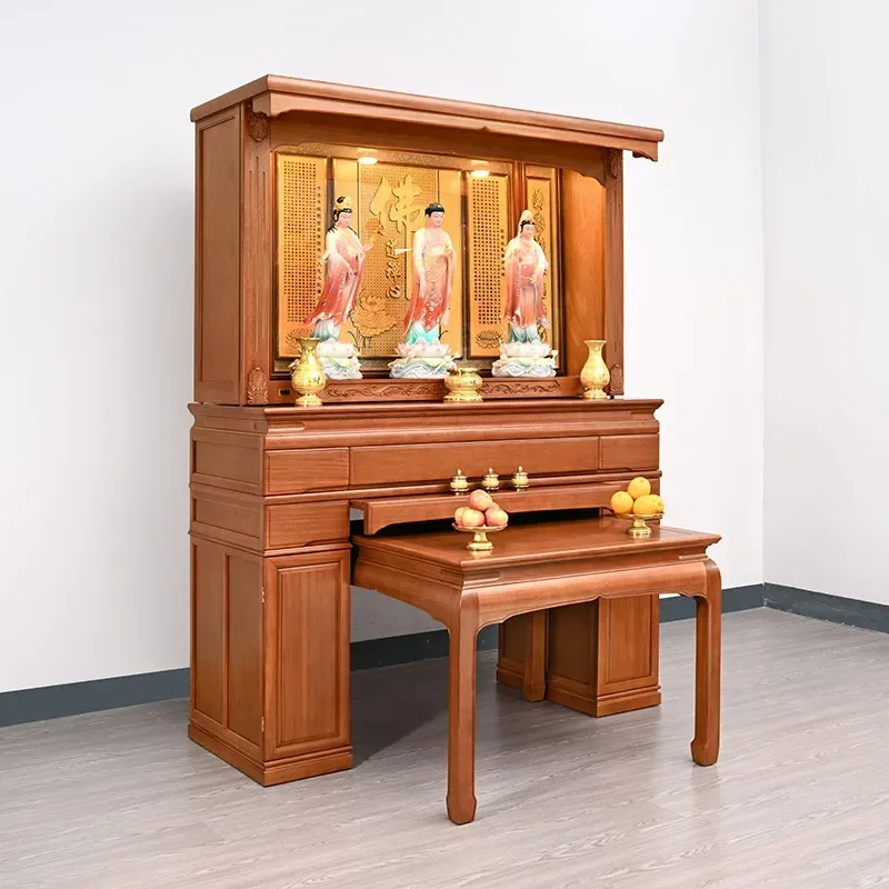 Buddhist Altar Table Home Shrine Offering Stand Simple Incense Holder Cabinet for Statue Worship Household Decorative