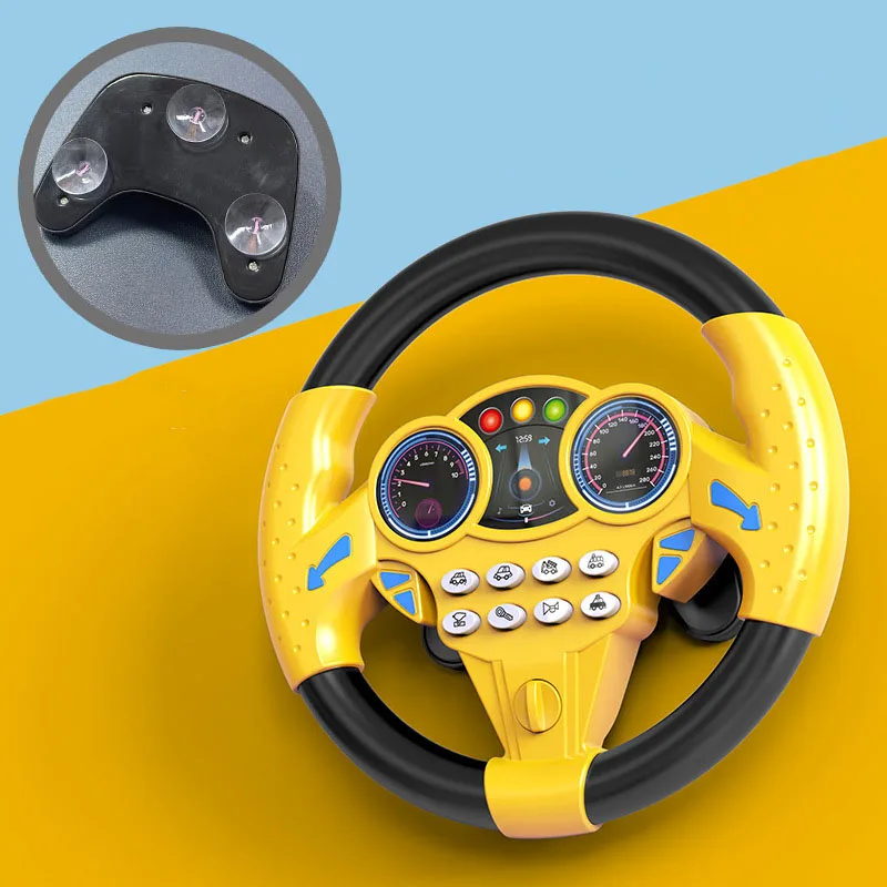 Eletric Simulation Steering Wheel Toy Simulate Driving Car Light Sound Musical Baby Kids Educational Vocal Toys for Children