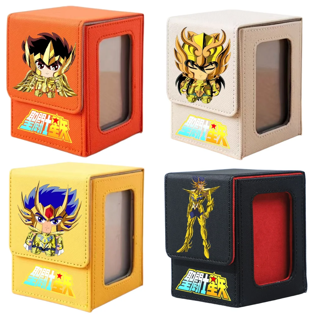 

Saint Seiya Card deck box with display window U Leather Magnetic Closure for Magic cards TCG cards Game Card Box Gifts
